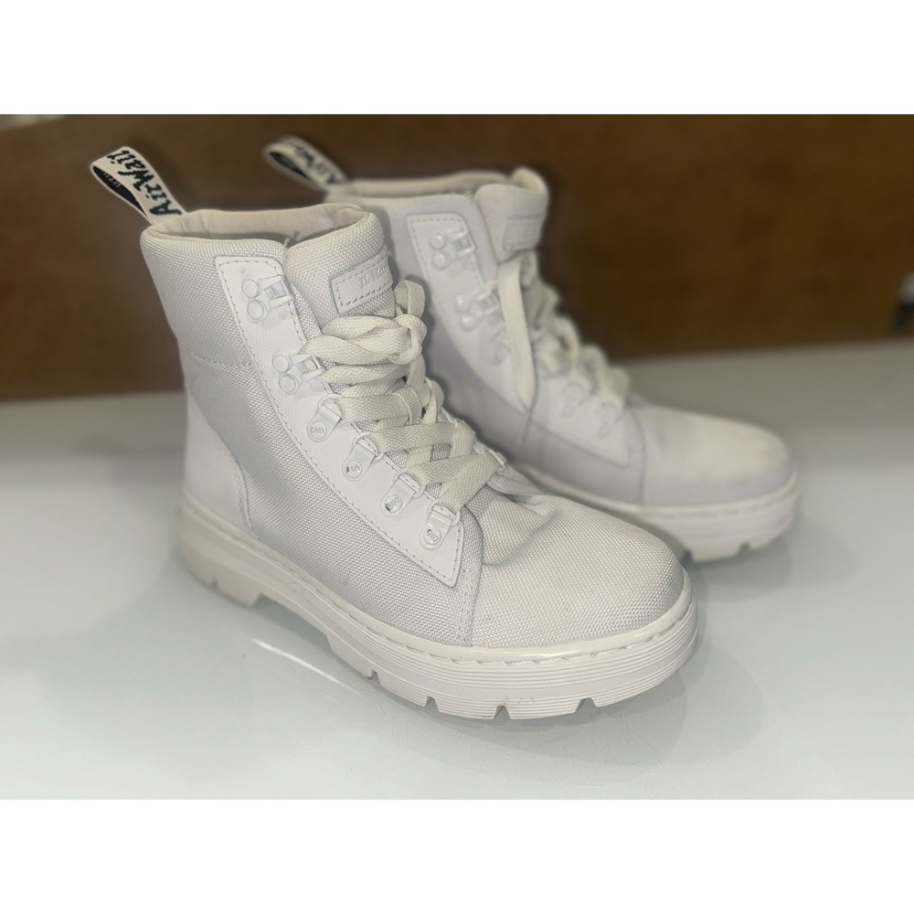 Doc Dr. Martens Combs W Women's Poly White Casual Combat Boots Size 7 AW004